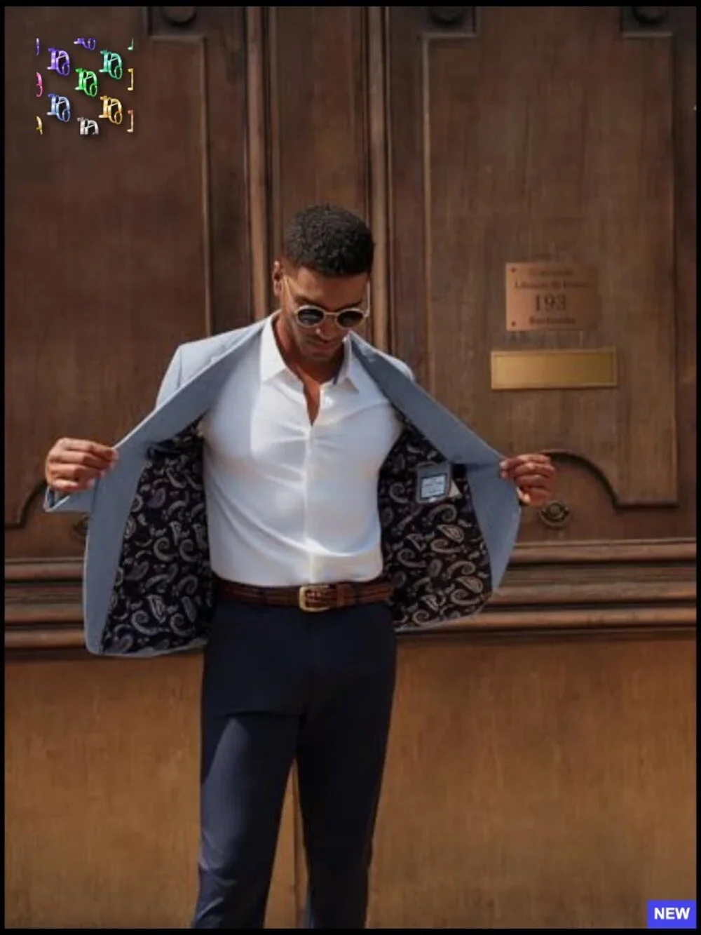 Slim Fit Blazer Lightweight Pattern Lined Notch Lapel Casual Sport Coat